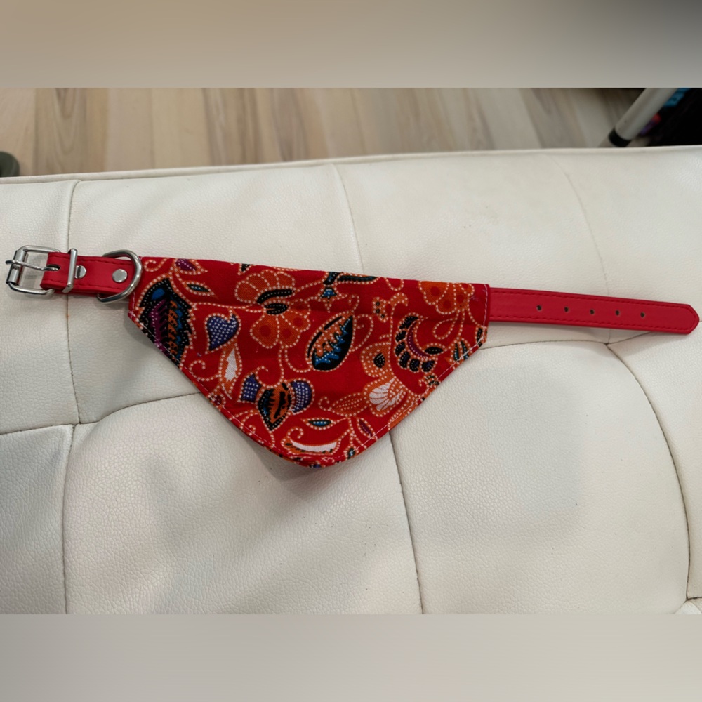 New cute red dog bandana collar